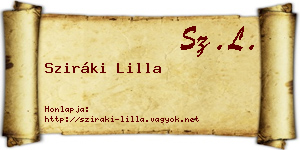 Sziráki Lilla névjegykártya