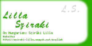 lilla sziraki business card