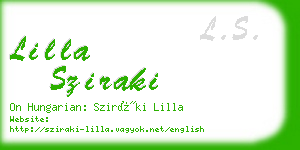 lilla sziraki business card